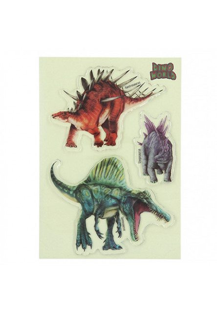 ASST | Gelové samolepky Glibbies - Kentrosaurus, Stegosaurus, Spinosaurus, 3ks